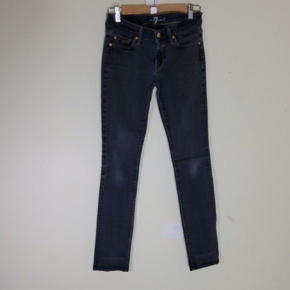 7 For All Mankind Dark Gray Skinny Jeans Size 26 - Picture 1 of 10